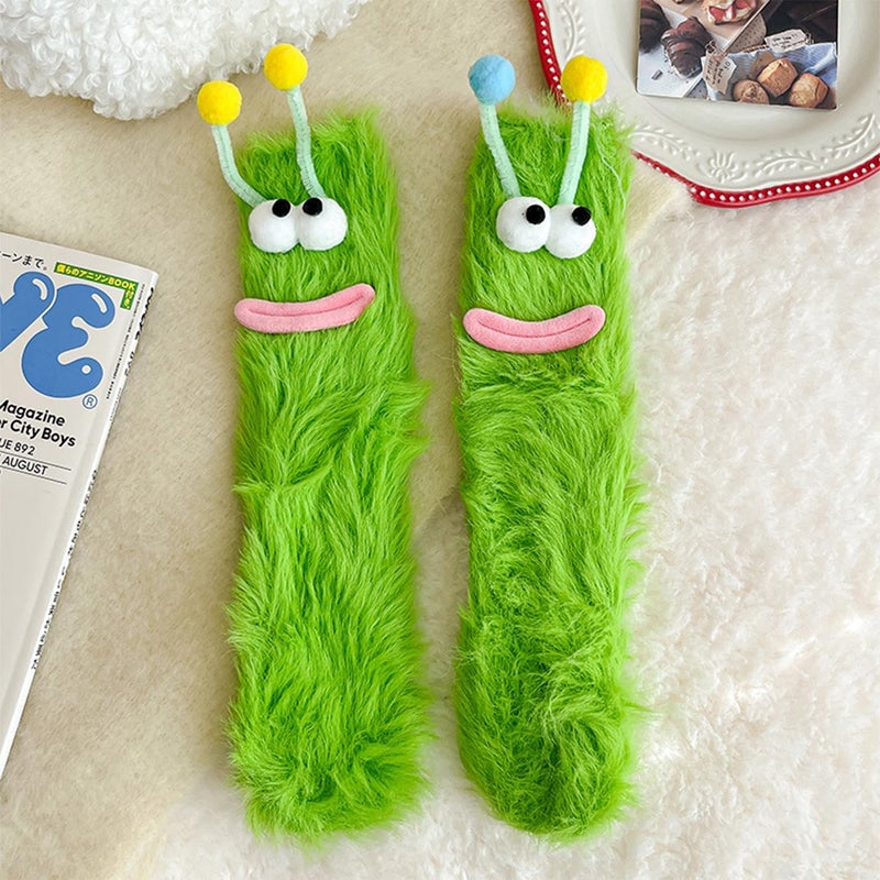 TFTSR Crazy Funny Fuzzy Silly Socks for Kids Women,Girls Fluffy Slipper Novelty Fun Socks,Boy Men Cute Cozy Soft Animal Sock - Image 2